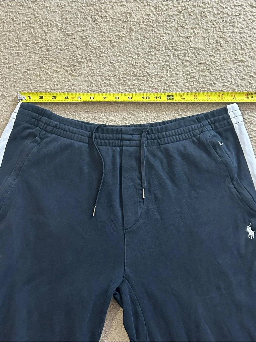 Polo Ralph Lauren Men's Sz XL Cotton Drawstring Interlock Track Pants Black 28”